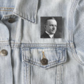 Calvin Coolidge Vierkante Button 5,1 Cm (In situ)