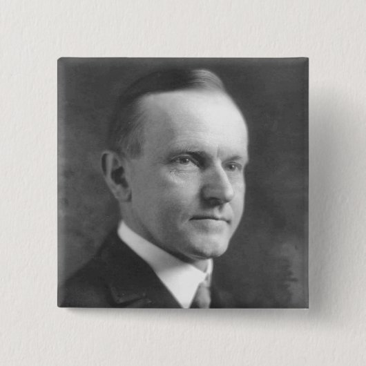 Calvin Coolidge Vierkante Button 5,1 Cm (Voorkant)