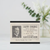 Calvin Coolidge voor gouverneur Briefkaart (Staand voorkant)