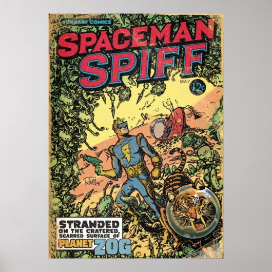 Calvin de Spiffy Spaceman Poster (Voorkant)
