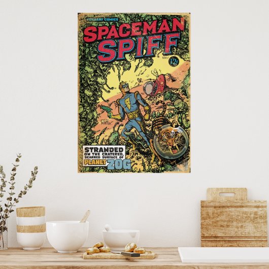 Calvin de Spiffy Spaceman Poster (Keuken)