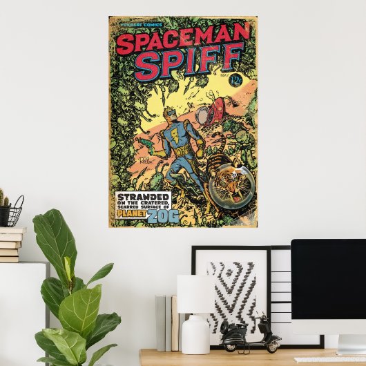 Calvin de Spiffy Spaceman Poster (Thuiskantoor)