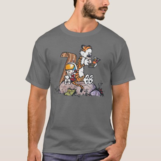 Calvin en Hobbes Leuke Rit Samen T-shirt (Voorkant)