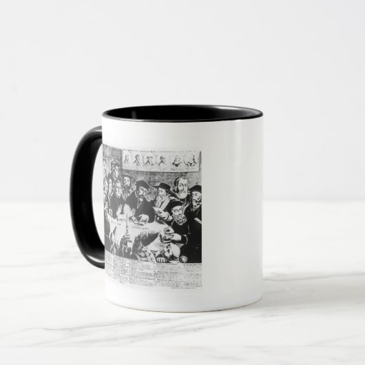 Calvin en Luther (graving) Mok (Voorkant links)