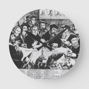 Calvin en Luther (graving) Ronde Klok
