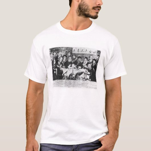 Calvin en Luther (graving) T-shirt (Voorkant)