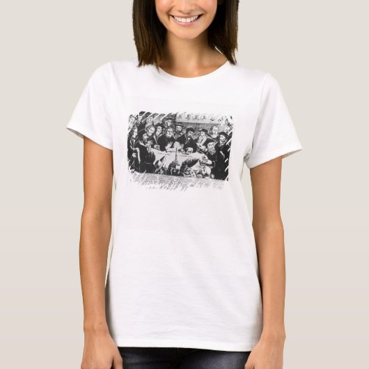 Calvin en Luther (graving) T-shirt (Voorkant)