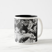 Calvin en Luther (graving) Tweekleurige Koffiemok (Voorkant rechts)