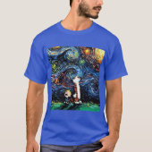 calvin hobbes starry night t-shirt (Voorkant)