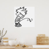 Calvin Peeing Poster (Keuken)