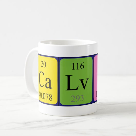 Calvin periodieke lijstnaam mok (Voorkant links)