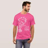 Calvin plassen op Trump - Trump haters T-shirt (Voorkant volledig)