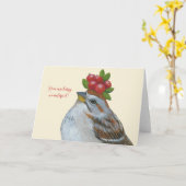 Calvin the American tree sparrow card Kaart (Gele Bloem)