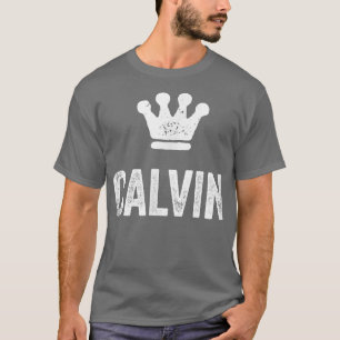 Calvin the King Crown & Name Design for Men Calle T-shirt