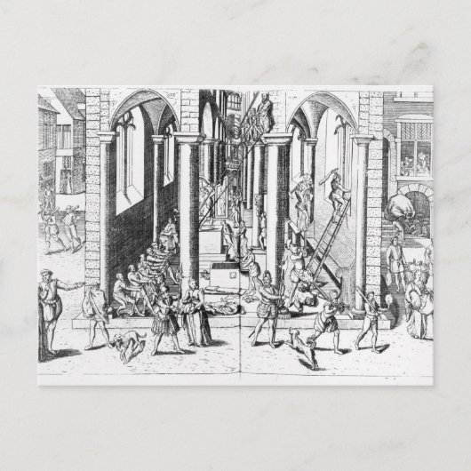 Calvinisten vernietigen beelden briefkaart (Voorkant)