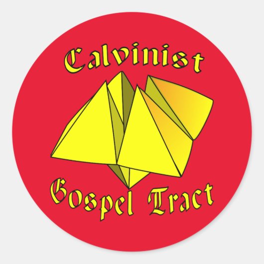 Calvinistisch Evangelie Traktaat Ronde Sticker (Voorkant)