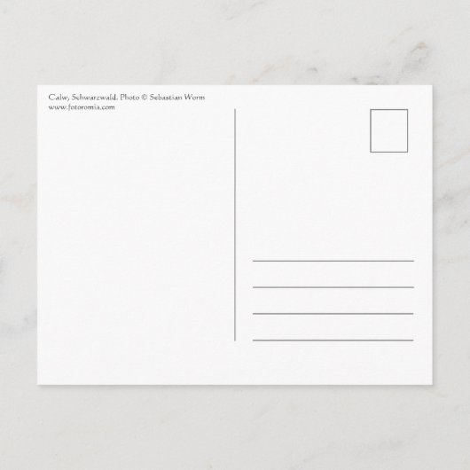 Calw Schwarzwald Briefkaart (Achterkant)