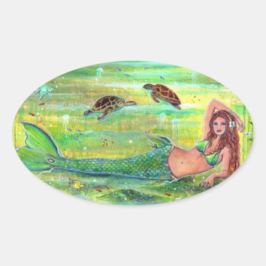 Calypso mermaid met stickers van schildpadden door (Voorkant)