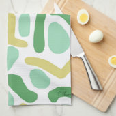 Calypso Modern Abstract Groen Lime Goud  Theedoek (Quarter Fold)