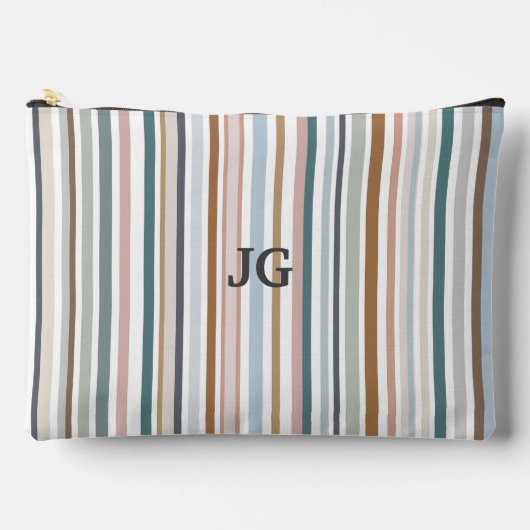 Calypso Strepen Kleurrijk Blauwgroen Roze Grijs Ta Etui (Voorkant)