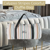 Calypso Strepen Kleurrijk Blauwgroen Roze Grijs Ta Plunjezak