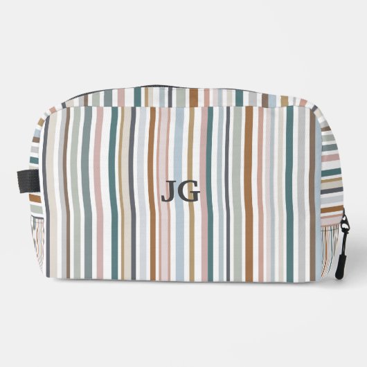 Calypso Strepen Kleurrijk Blauwgroen Roze Grijs Ta Toilettasje (Voorkant)