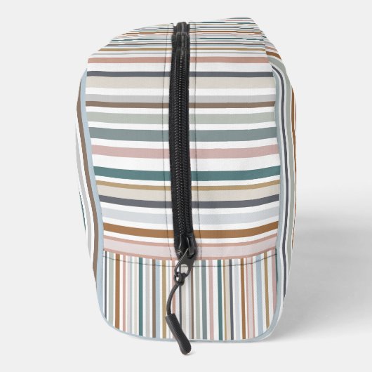 Calypso Strepen Kleurrijk Blauwgroen Roze Grijs Ta Toilettasje (Rechts)