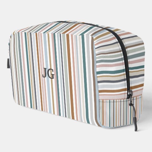 Calypso Strepen Kleurrijk Blauwgroen Roze Grijs Ta Toilettasje (Rechterhoek)