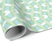 Calypso Wavy Stripe in Light Green and Aqua Cadeaupapier (Rol Hoek)