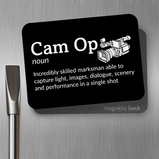 Cam Op Definitie - Film Crew 3" x 4" Flex Magneet