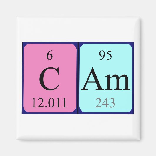 Cam periodiek table name magnet (Voorkant)