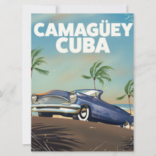 Camagüey Cuba vintage reisposter Kaart