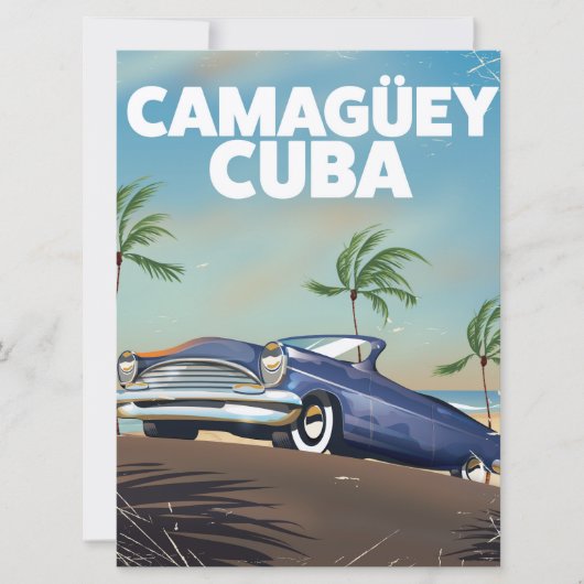 Camagüey Cuban vintage-poster Kaart (Voorkant)