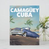 Camagüey Cuban vintage-poster Kaart (Staand voorkant)