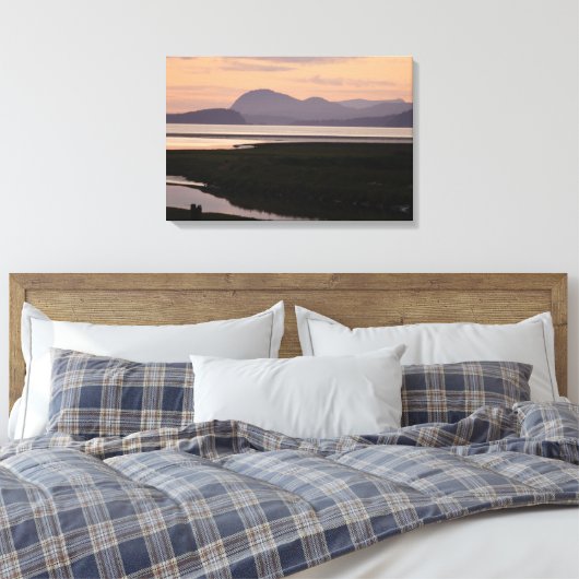 Camano Island, WA, bij zonsondergang verpakt Canva Canvas Afdruk (Insitu (Slaapkamer))