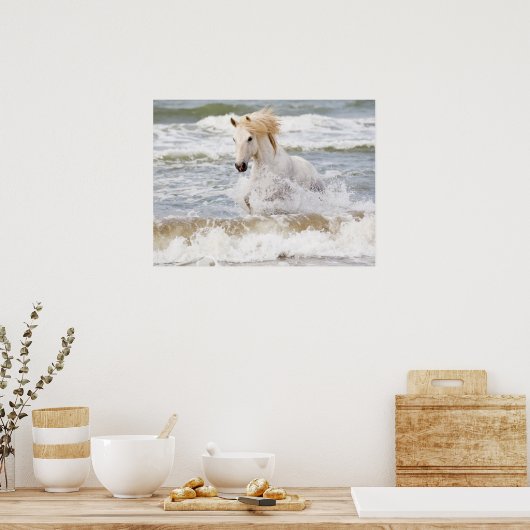Camargue Horse in het Surf Poster (Keuken)