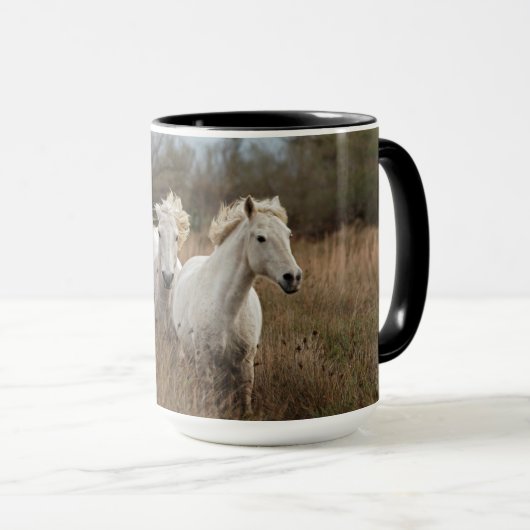 Camargue Horses die lopen Mok (Voorkant rechts)