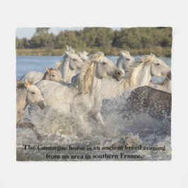 Camargue Paard Oud Ras Uit Frankrijk Equestrian Fleece Deken