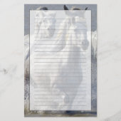 Camargue-paarden die op marshland lopen om over te briefpapier (Voorkant)