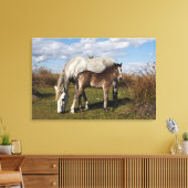 Camargue-paardveulen met moeder canvas afdruk (Insitu (Woonkamer))