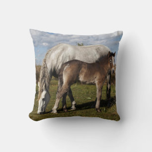 Camargue veulen met moeder kussen