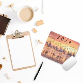 Camargue Witte Paarden in Zonsondergang 2024 Jaar Muismat