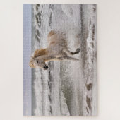 Camarguepaard dat uit de branding loopt legpuzzel (Verticaal)