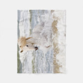 Camarguepaard in de branding fleece deken (Voorkant)