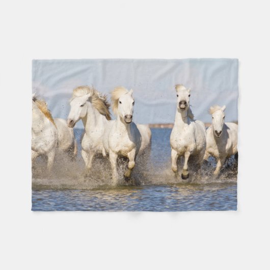 Camarguepaarden Fleece Deken (Voorkant (Horizontaal))