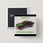 Camaro 1967 vierkante button 5,1 cm (Voorkant /achterkant)