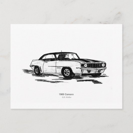 Camaro 1969 briefkaart (Voorkant)