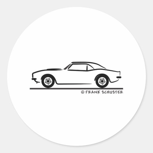 Camaro 1969 ronde sticker (Voorkant)