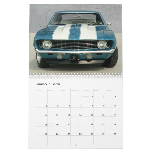 Camaro Calendar Kalender (Jan 2026)