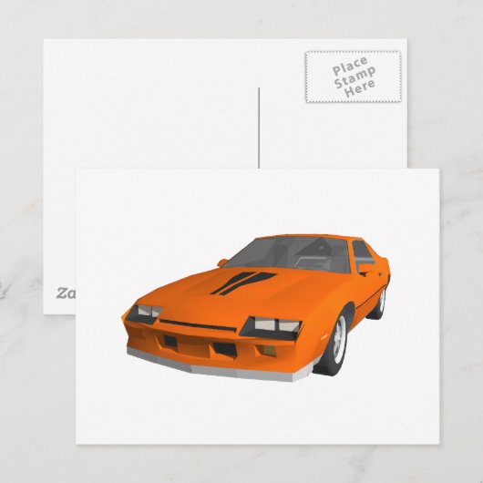 Camaro Sportauto van 80: 3D-model: Briefkaart (Voorkant / Achterkant)